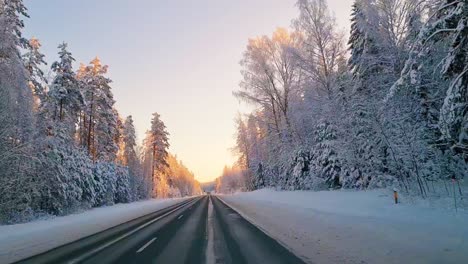 snow covered asphalt roads