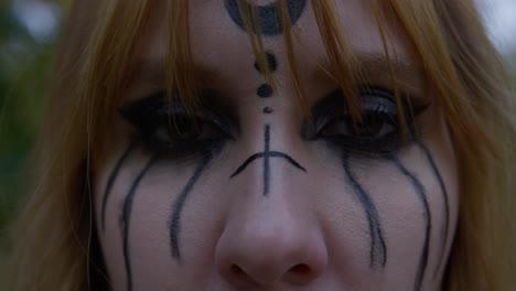 beautiful wicca big close up of her eyes
