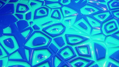 patrón ondulado abstracto en una superficie brillante y brillante, gradiente azul líquido, ondas en el fluido de pintura en animación suave, brillos en líquido viscoso 3d.