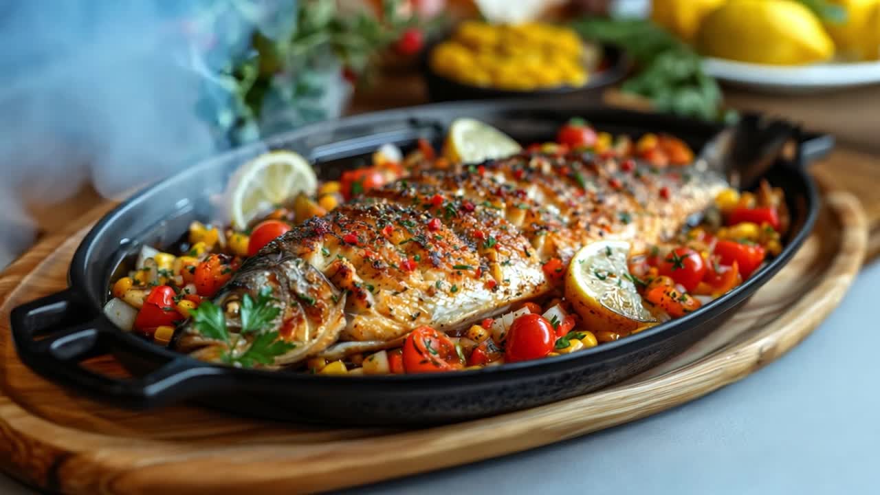 plato de pescado a la parrilla