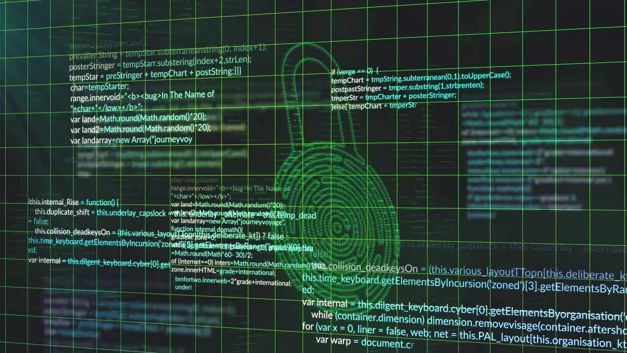 animación del procesamiento de datos sobre un fondo negro