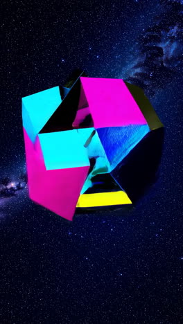 vibrant abstract geometric shape in starry space