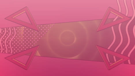 animación de triángulos giratorios y patrones de ondas que se mueven sobre círculos y puntos