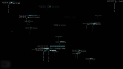 futuristic digital matrix floating data