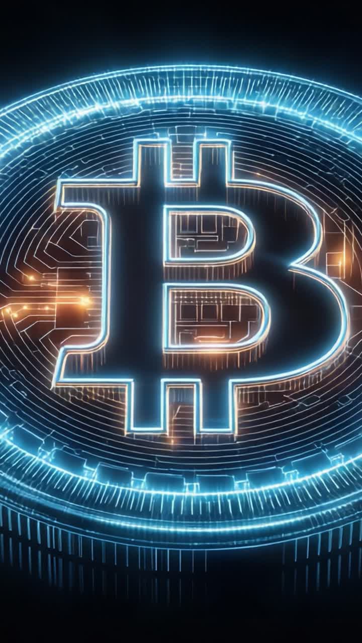 Stunning Visual Representation of Bitcoin in a Futuristic, Digital Style Showcasing Intricate Patterns and Glowing Effects, Emphasizing the Cryptocurrency's Impact and Technology