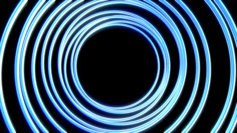 bright glow neon light circles on black color. colorful abstract fluorescent geometric background. loopable futuristic 3d render. modern fashion animation for design broadcast, show, club.