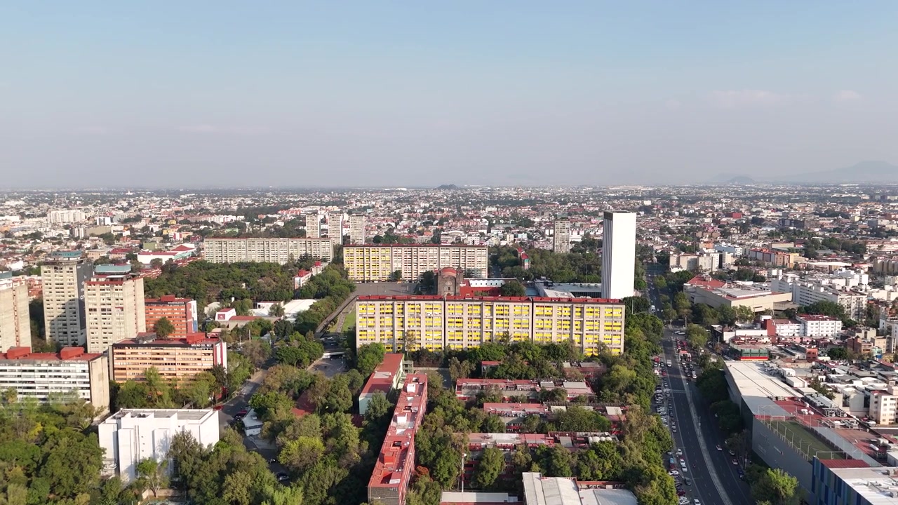Vista aérea do complexo de Tlatelolco na Cidade do México