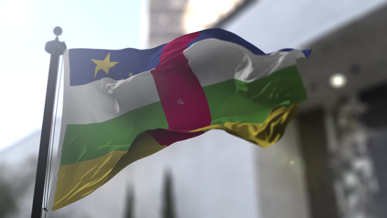 중앙아프리카 공화국 국기 흔들기 정부 정치 및 국가 뉴스 일러스트