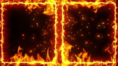 animación de bucle de fondo de fuego versus interfaz