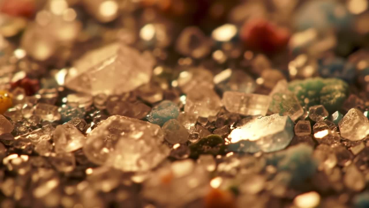 Exploring the Beauty of Colorful Minerals and Crystals Under Warm Sunlight