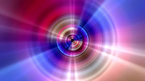 abstract ring tunnel background multicolored metal chrome shine round frame with layer circles and reflex light effect.  4k 3d seamless loop hypnotic rotation glowing shine reflect metallic tunnel.