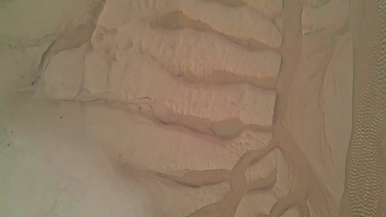 Sand dunes serene desert in aerial view. Texture tranquility dominate landscape