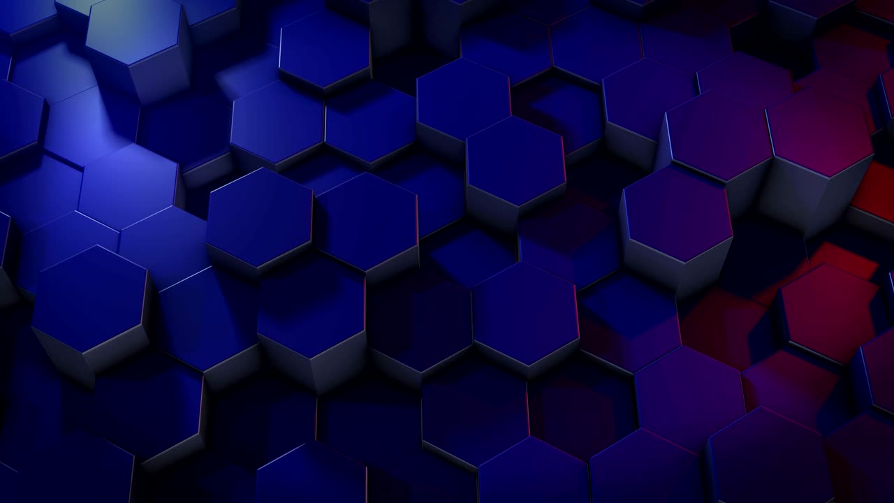 Abstract moving technology hexagons background