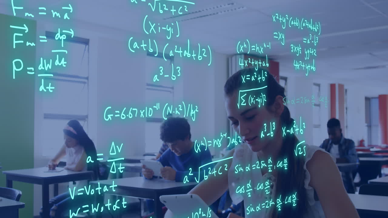 Animation of equations and data processing over diverse school children