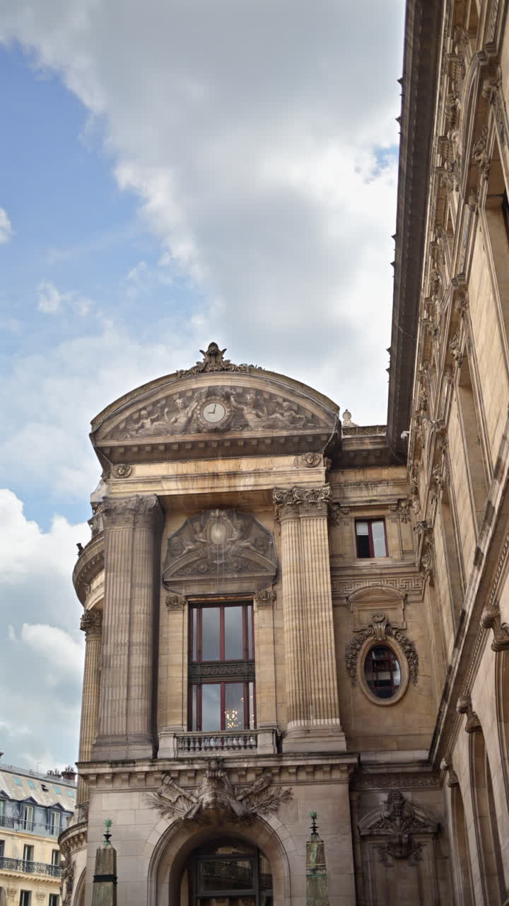 Side view of the Palais Garnier in Paris, France. Vertical