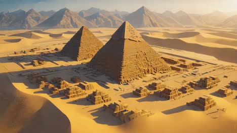 the great pyramids of giza in the egyptian desert