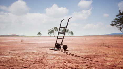 small trolley cart in the desert