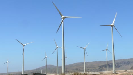 wind-turbines rotating.