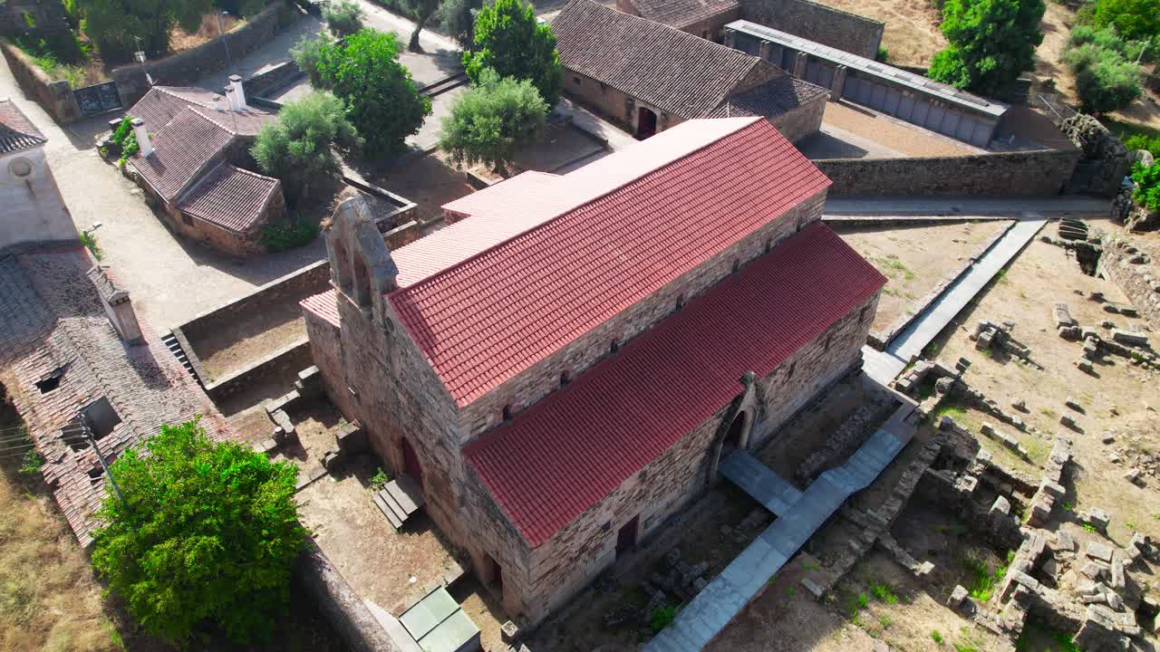 Drone aerial view of Idanha a velha historic village and landscape