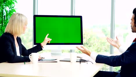 business people in the conference room with green screen