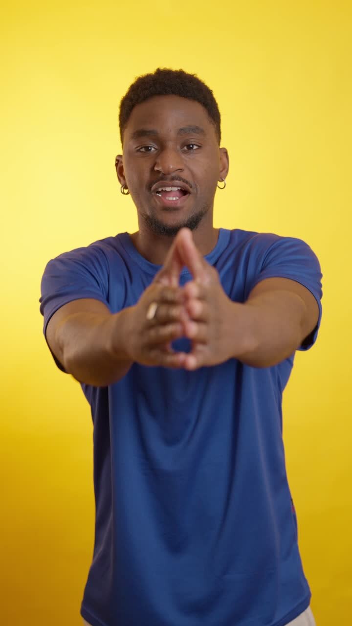 Man in blue t-shirt portrait