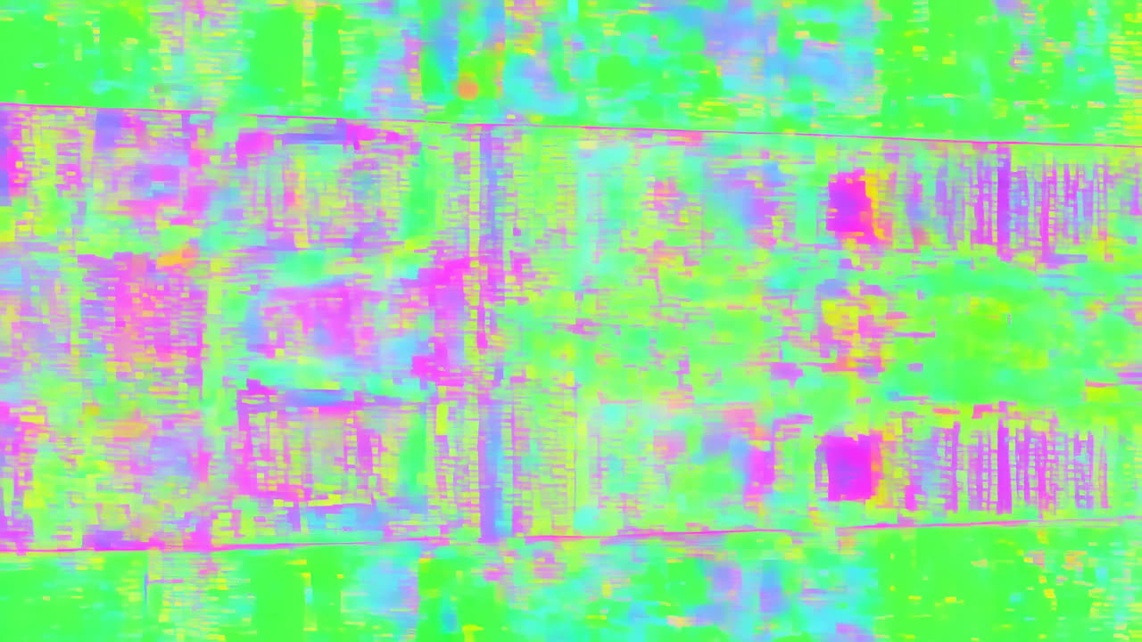 Levende neon glitch-kunst digital forvrængningsbaggrund.