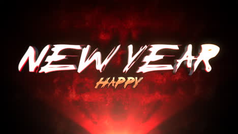 happy new year on red fire in night time