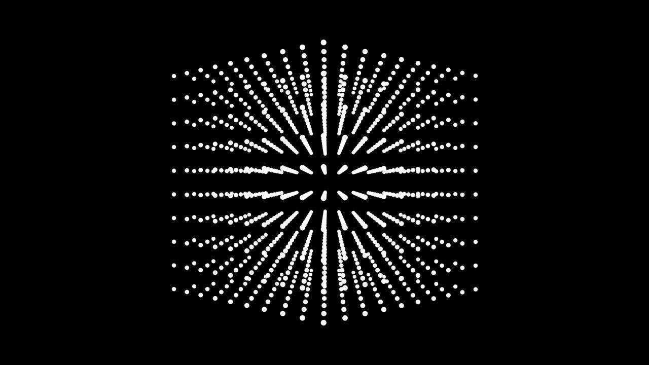 hermosa caja de cubo blanco es girar, partícula de punto.