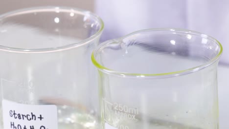 chemical reaction demonstration with color change