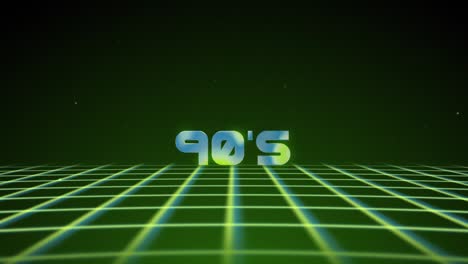 synthwave wireframe net 90s. retro futurism background. 3d illustration render seamless loop. 4k