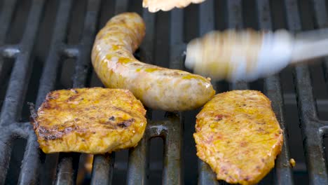 preparing bbq meat for an outdoor party with friends, barbeque