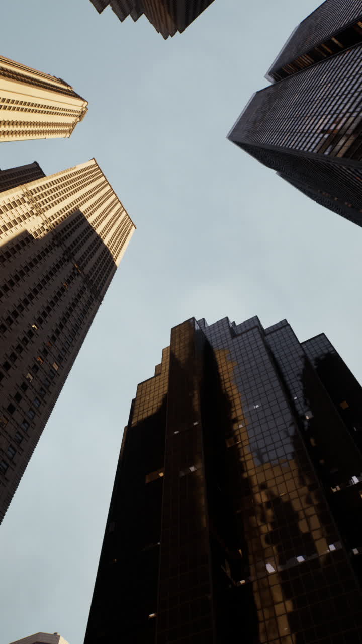 mirando los rascacielos de la ciudad