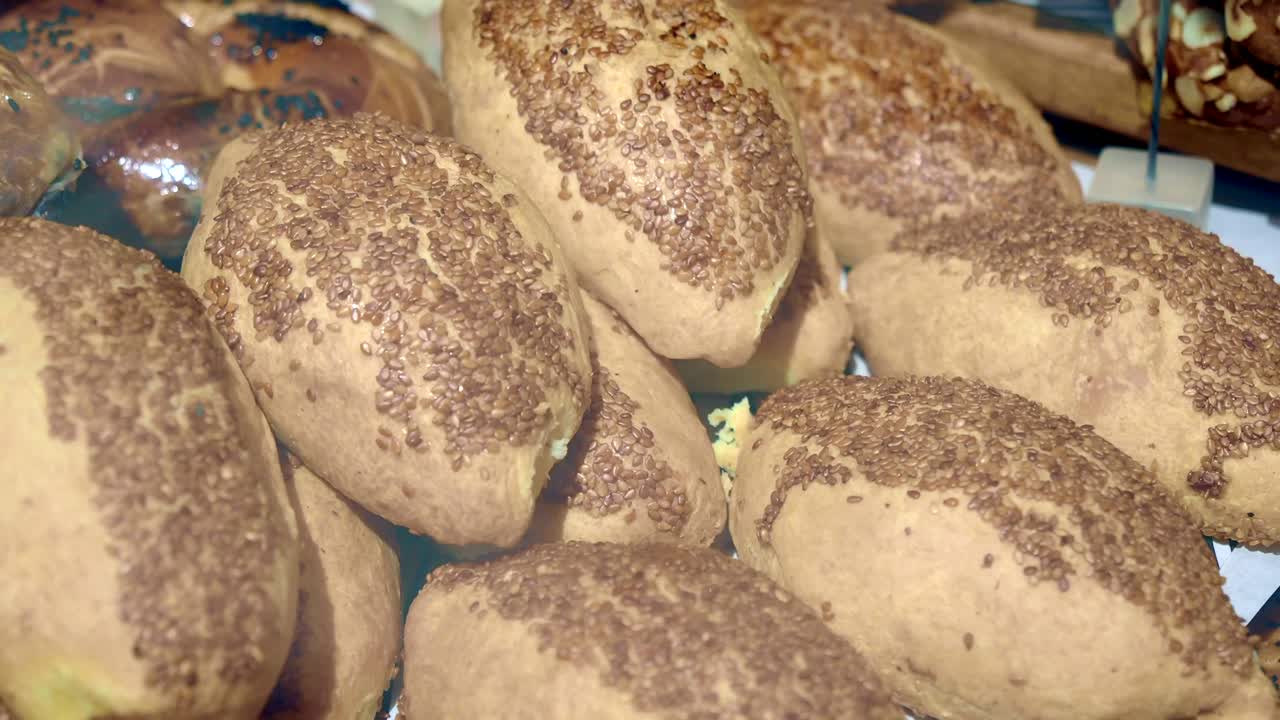 Freshly Baked Bread Rolls with Sesame Seeds