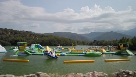french pyrenees water park, aquajump du canigou vinça. france