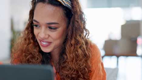 Ecommerce,-small-business-and-woman-on-laptop