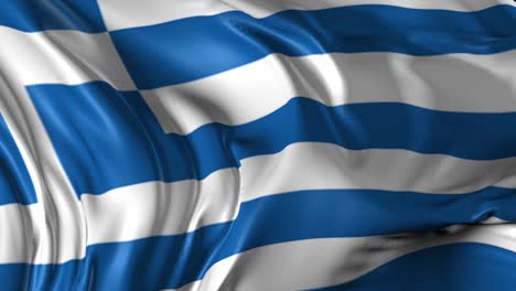 beautiful   3d animation of greece flag in loop mode