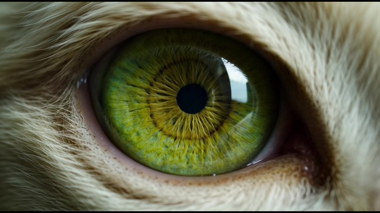 Extreme Close-up of a Cat's Vibrant Green Eye