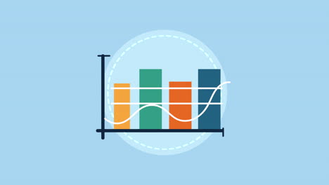 statistics bars infographic animation icon