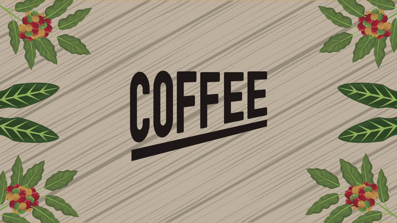 coffee house lettering in wooden background