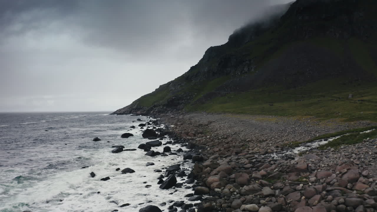 Lofoten Islands aerial landscape