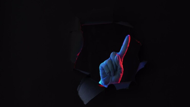 rischio per la salute medico mano avvertimento lab finger wag