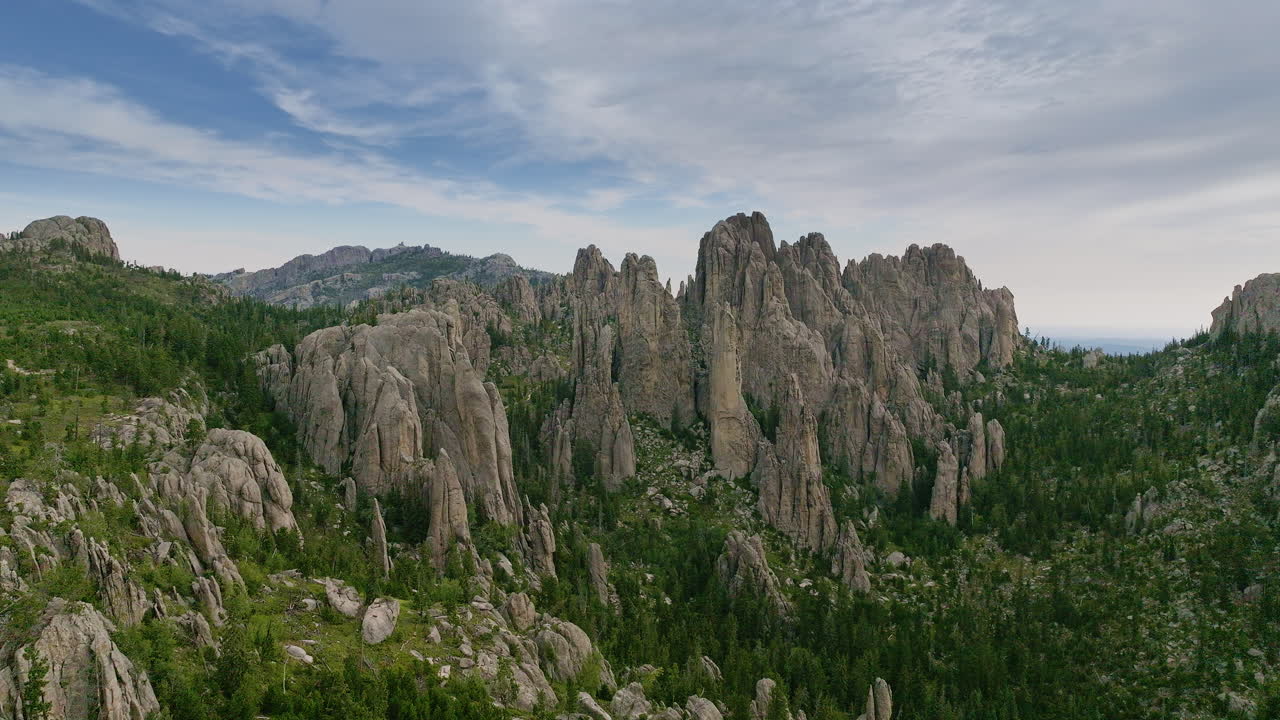 Aerial footage of unique geological structures rising from the western U.S. terrain.