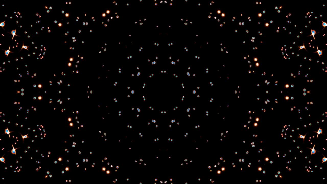 다채로운 추상적인 줄무 밝은 색상 빛나는 점, 검은 바탕에 둥근 모양