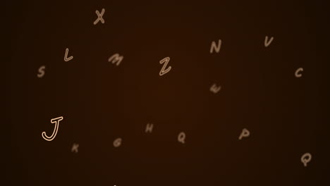 random letters in the alphabet floating away in a vast empty space