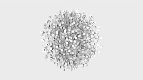 animación 3d de un fondo blanco abstracto. animación de una esfera blanca.