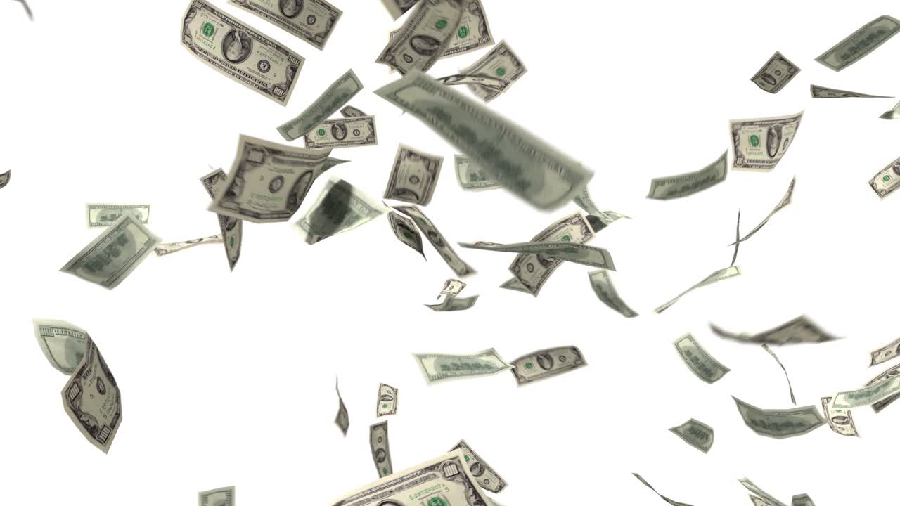 dinero cayendo dólares financieros ganarnos estados unidos moneda estadounidense impuestos hacer que llueva 4k