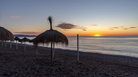 marbella playa amanecer tiempo lapso 4k timelapse material de archivo, destino de vacaciones malaga, españa, costa del sol