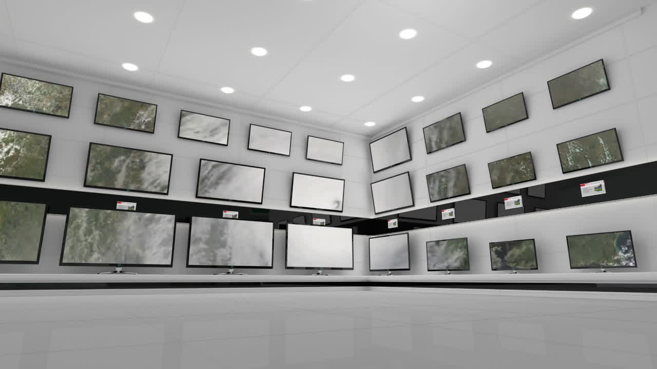 텔레비전 스크린에 움직이는 구름