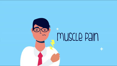 persona enferma con dolor muscular y síntoma de covid-19