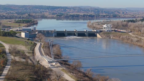 barthelasse dam from drone